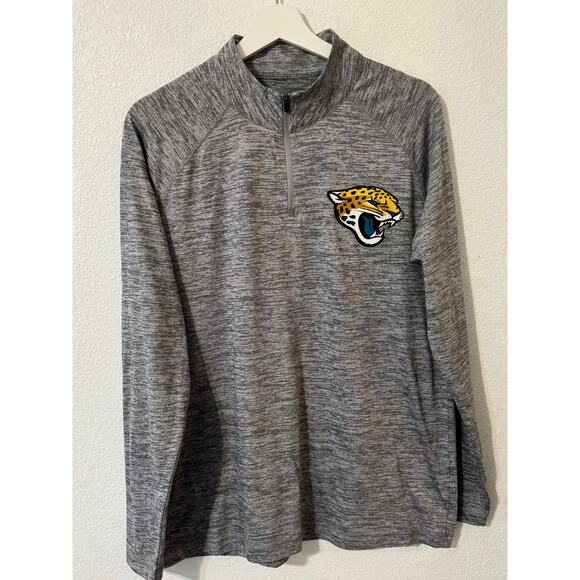 NFL Team Men's Jacksonville Jaguars Long Sleeve 1/4 Zip Heathered Gray - Picture 1 of 7